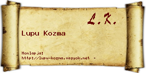 Lupu Kozma névjegykártya